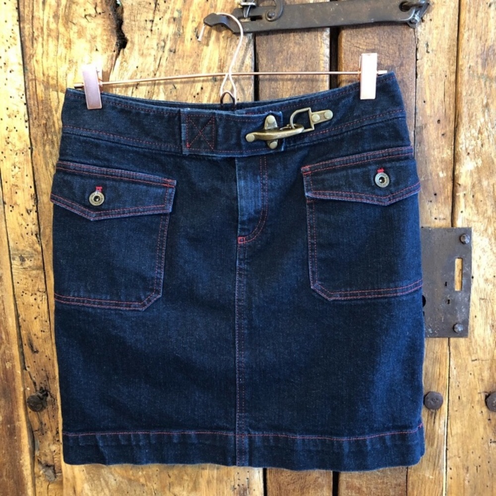 Ralph Lauren Skirt Size 4  Brass Buckle Denim